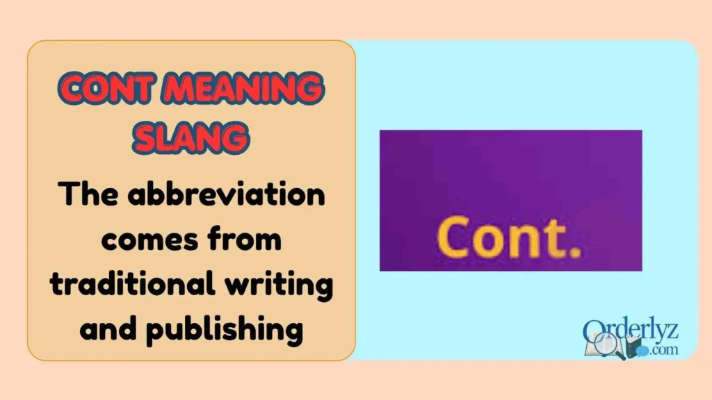 cont meaning slang